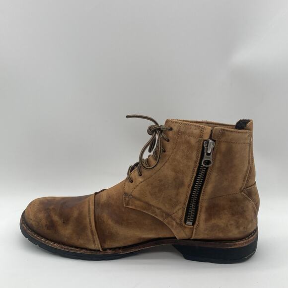 Mens Size 9.5 Timberland Earthkeepers Boot Brown Leather Chukka Casual Ankle Zip - Picture 5 of 10